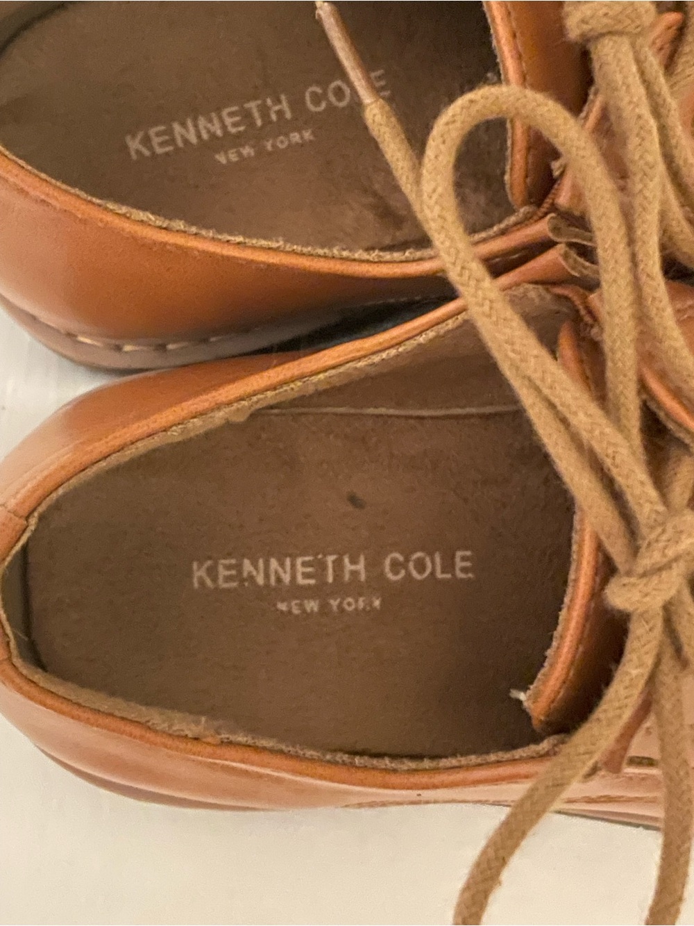 Kenneth Cole Boys Tan Lace-Up Dress Shoes - Picture 2 of 5
